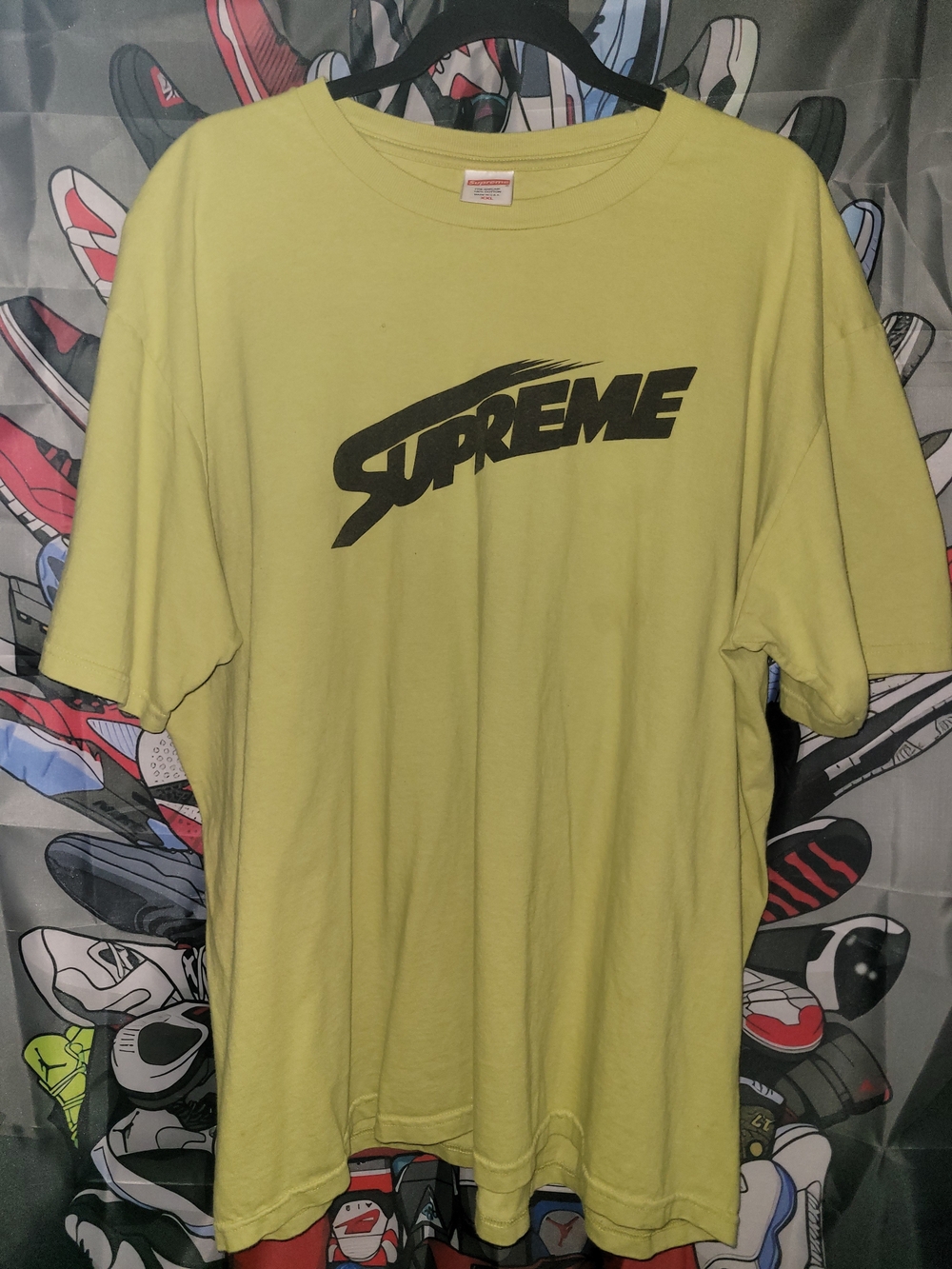 Supreme Yellow Short-Sleeve Logo Tee with Black Script